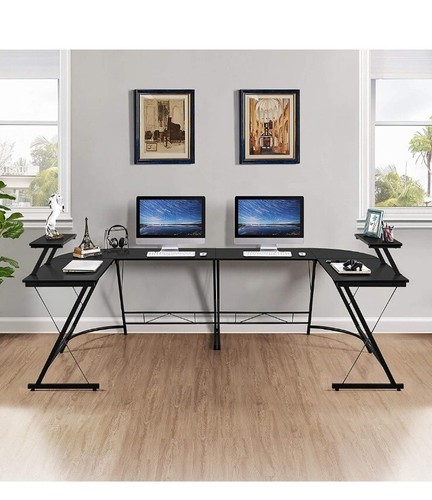 Scrivania per Computer ad Angolo a Forma di L Tavolo Angolare Porta PC gaming - Foto 8 di 8