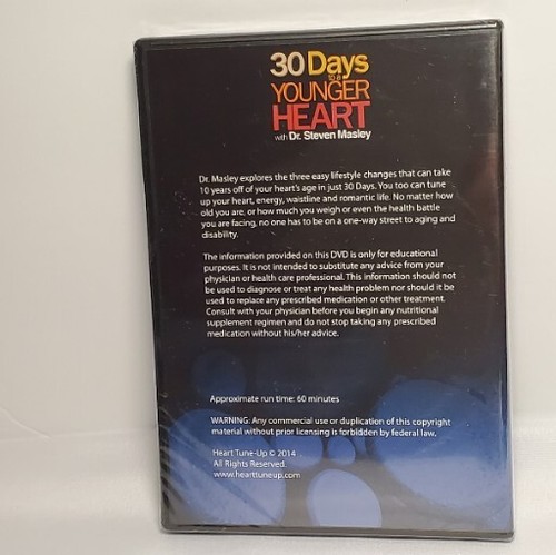 30 Days To A Younger Heart- Dr. Masley (DVD,2014) PBS Health & Nutrition- Sealed - Picture 2 of 2