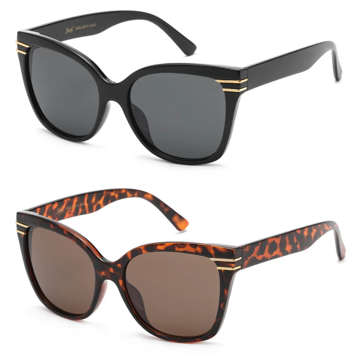 Cat Eye Brown & Black Sunglasses Vintage Black Retro-Vintage Low Bridge Fit Cat-Eye Gradient  main image 3