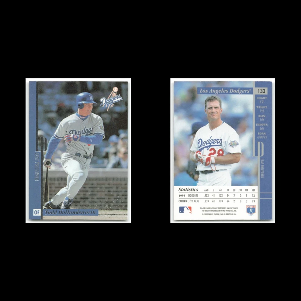 Todd Hollandsworth #133 1996 Leaf Preferred Los Angeles Dodgers Baseball Card NM - Image 3 of 3