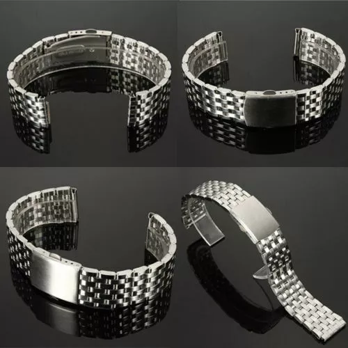 Edelstahl Uhrenarmband Uhren Armband Uhrenband Metall Uhrband Silber 18/20/22mm - Bild 5 von 6
