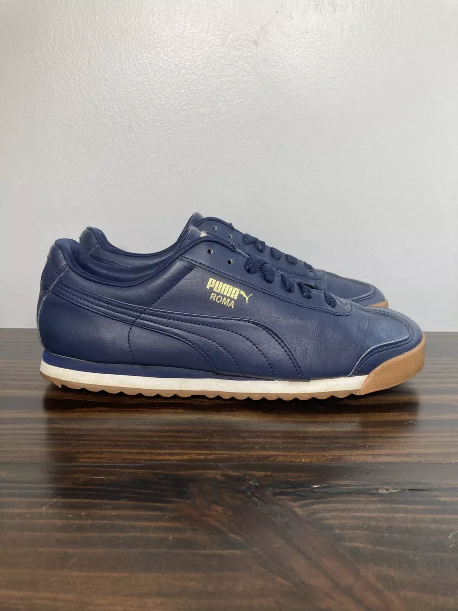 Puma blue 2024 leather shoes