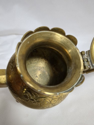 VINTAGE OSTPERSISCHE TÜRKISCHE GEPRÄGTE MESSINGKANNE EWER TEEKANNE KAFFEEKANNE - Bild 13 von 14