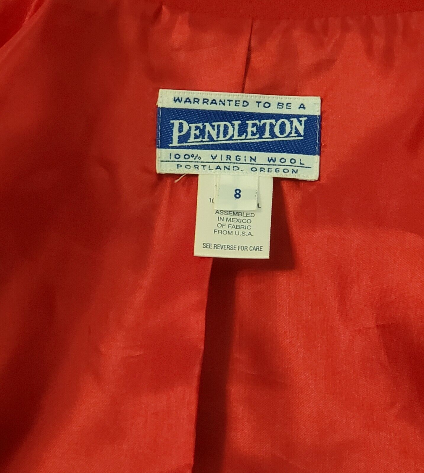 Vintage Pendelton Ladies Red Blazer Wool Made~USA… - image 10