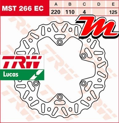 Disque De Frein Arrière TRW Lucas MST 266 EC Pour KTM EXC 300 1998-2012 - Neuf