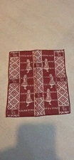 Vintage Burgundy Frankie Welch Cloth Square Scarf Dolls Bandana Doll