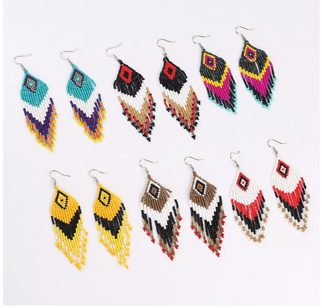 String of hotsell beads earrings