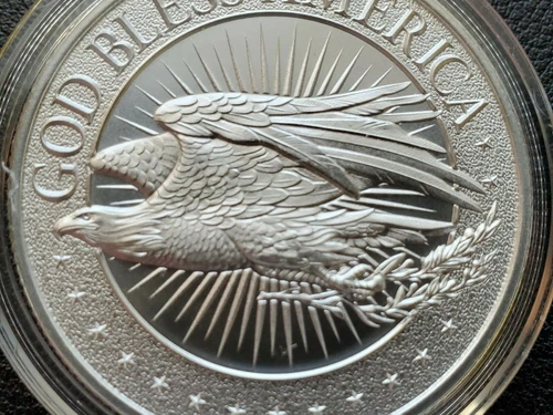1 OZ .999 SILVER ROUND "GOD BLESS AMERICA" DOUBLE EAGLE Q with CAPSULE