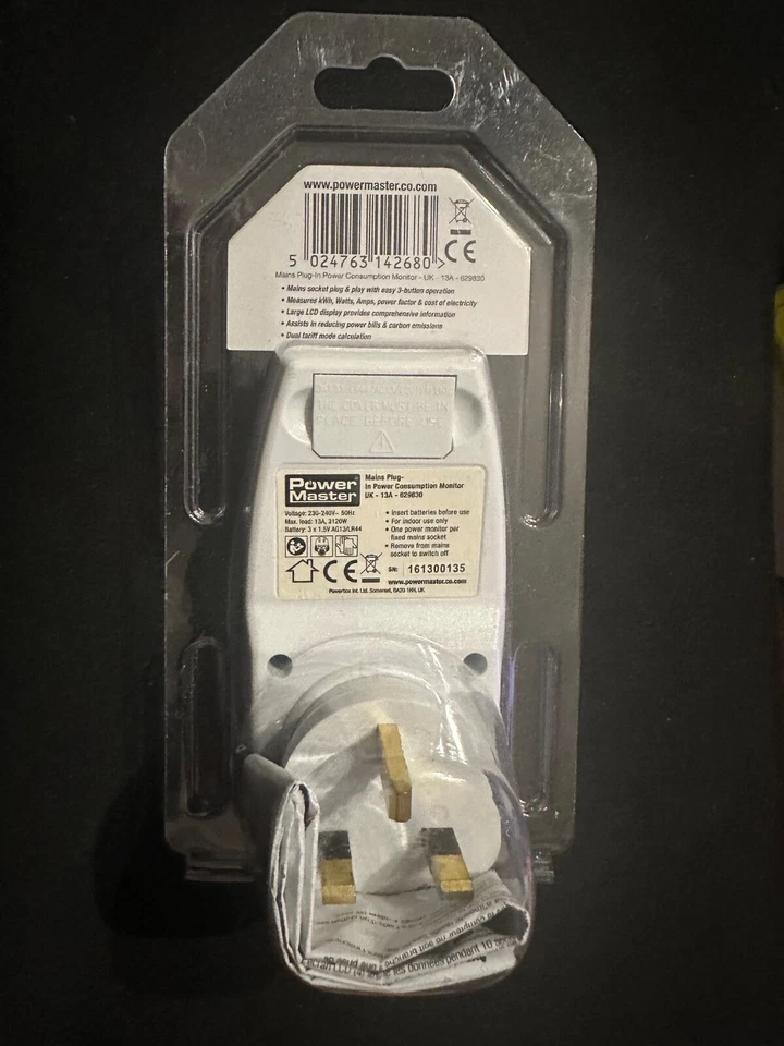 Power Master - Mains Plug-In Power Consumption Monitor *BNIB - Image 3 of 3