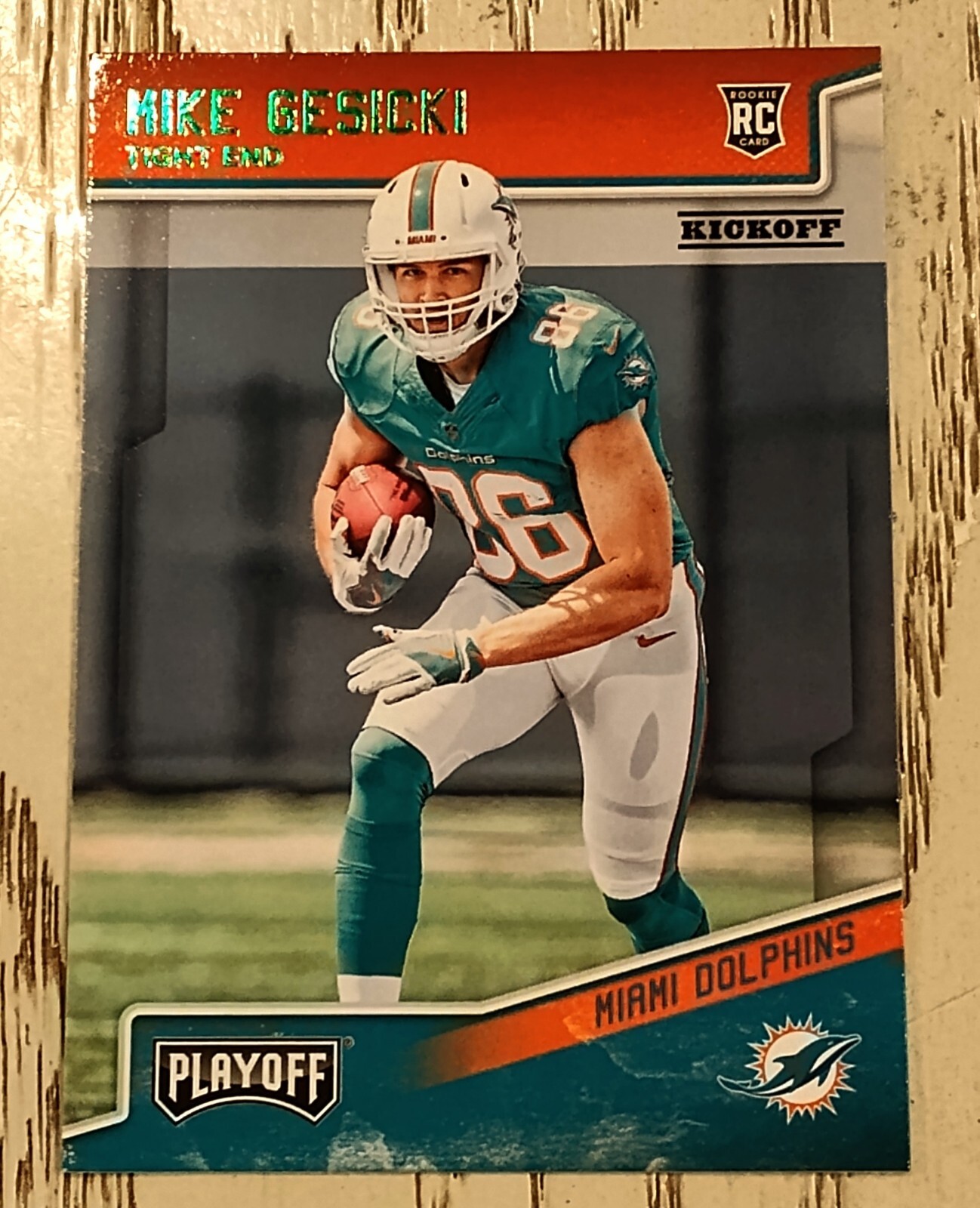 2018 Playoff Green Kickoff Mike Gesicki RC #216 Rookie SP Bengals/Dolphins