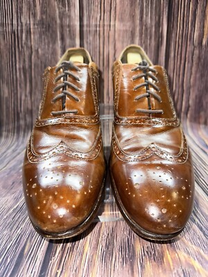 Donald J Pliner Wingtip Brown Leather Oxford Dress Shoes  display picture 1
