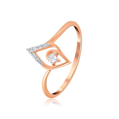 0.05 Ct Round Cut Natural Diamond Rose/White/Yellow Gold Ring 14k Women Jewelry