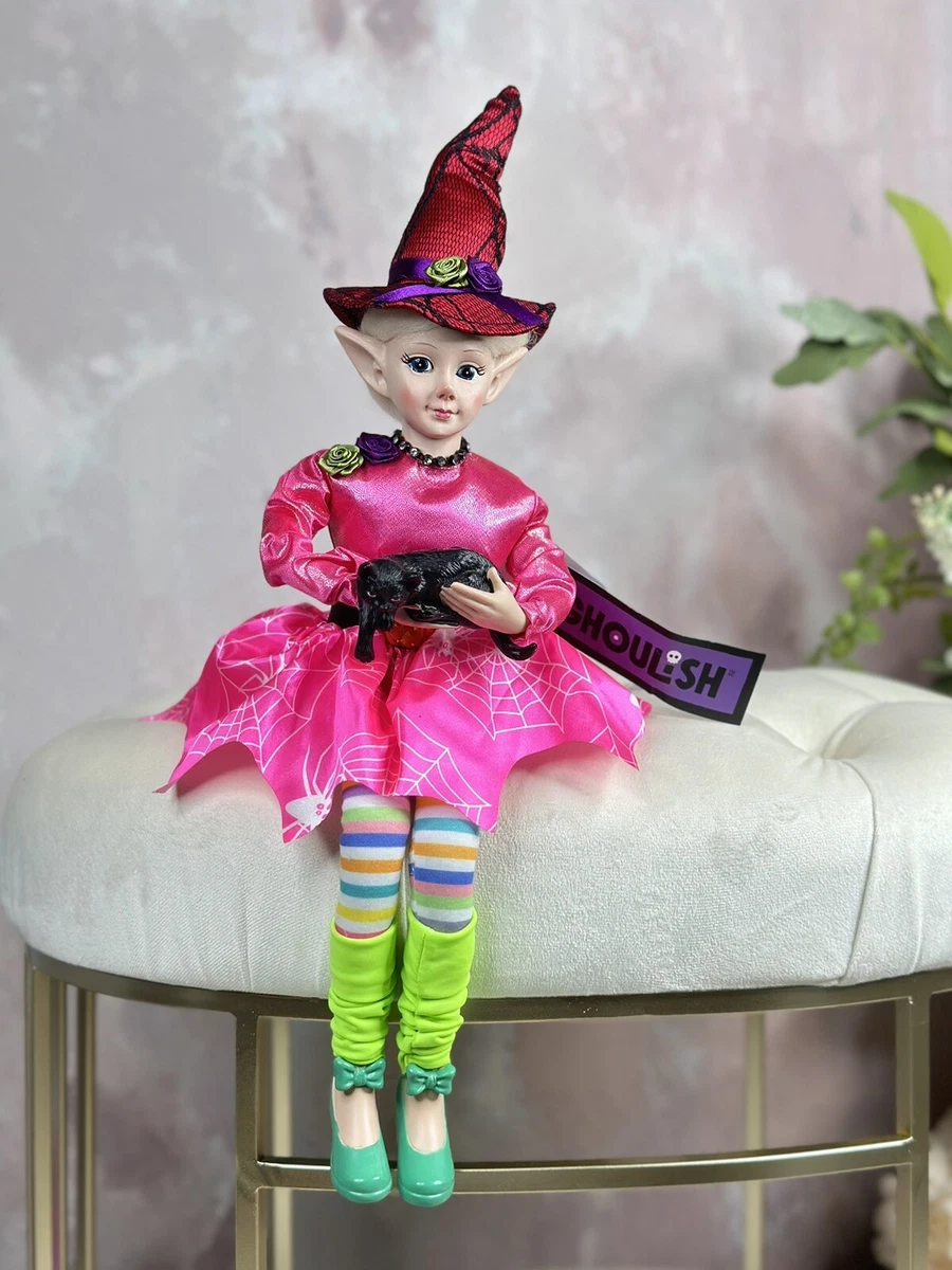 Halloween Elf Doll Dressed Stylish Witch Outfit W Kitty 19