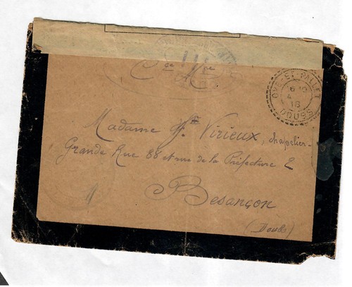 Mourning Cover France WWI Censored 1918 Military?