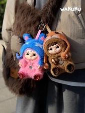 Authentic Wakuku Fuzzy Trendy Fun Party Vinyl Face Blind Box, Plush Pendant