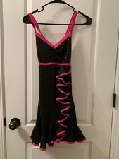 Weissman Women's Size Small Black Pink Sleeveless Dress Leotard Dance