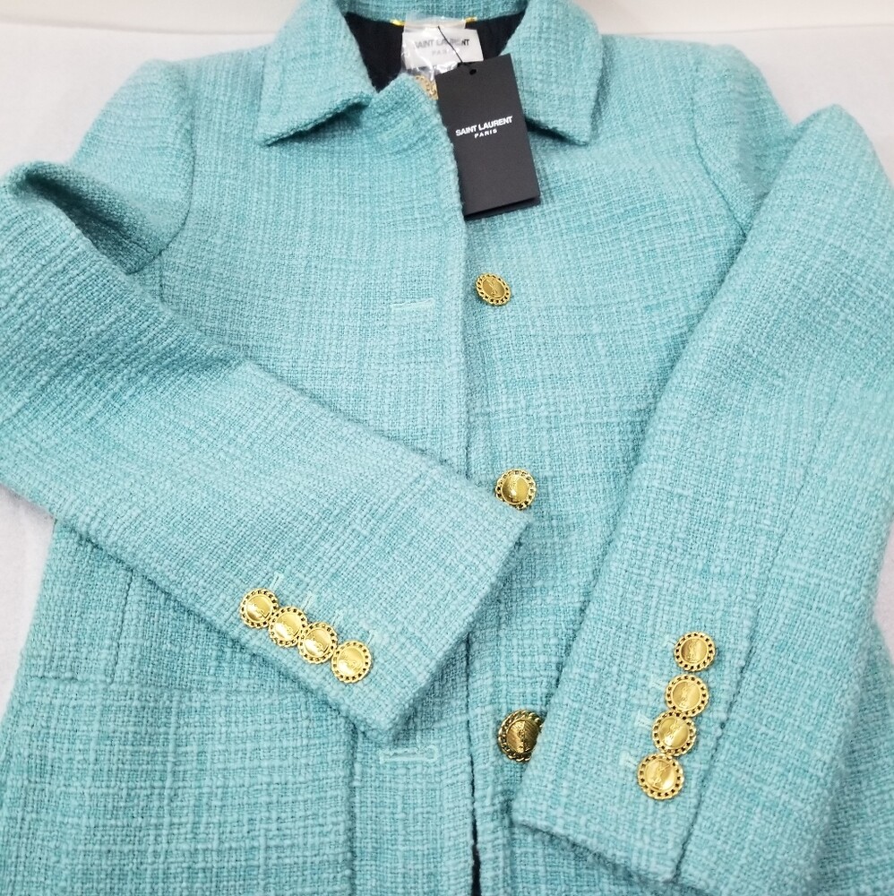 Giacca in tweed logo Saint Laurent YSL