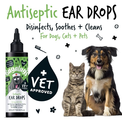 Bugalugs Antiseptic Antibacterial Antifungal Dog Spray & Drops Itchy Skin & Ears - Picture 24 of 36