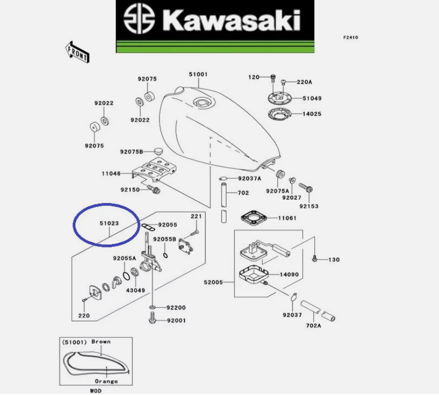 SRページです⭐︎ KAWASAKI Genuine Ninja ZX-6R ZX-9R ZZR600 Fuel Tap Petcock 51023