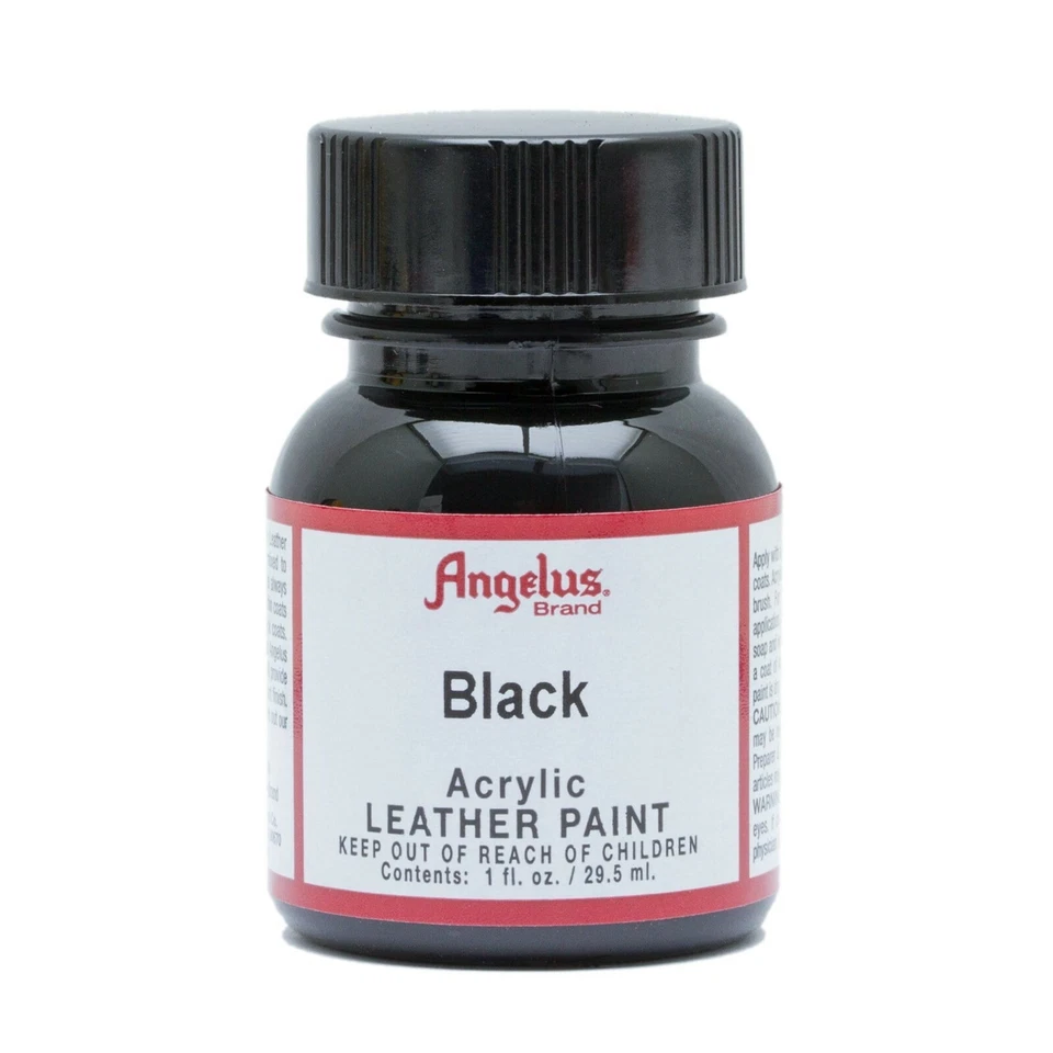 Angelus Acrylic paint BLACK - 29.5ml For Leather & Synthetic FREE POST !! - Bild 1 von 1