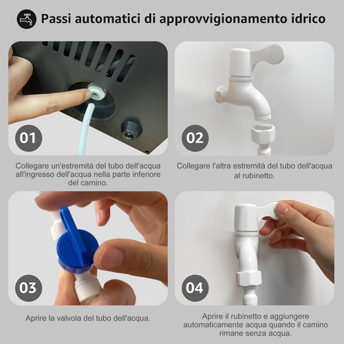 Camino a vapore con effetto fiamma simulata, collegato all'acqua del rubinetto - Foto 27 di 96