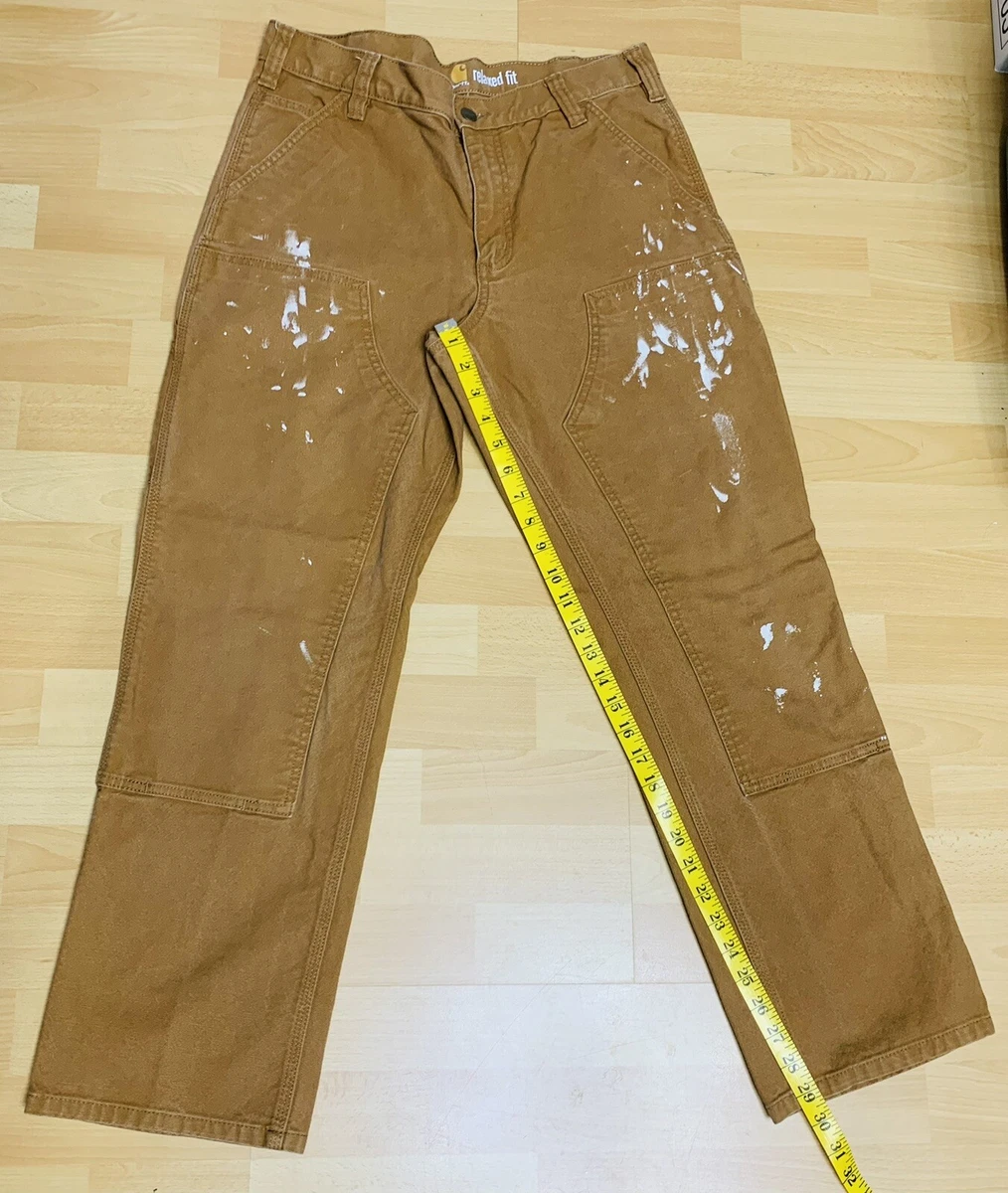 Carhartt Double Knee Work Wear Pants Canvas Jeans Distressed Tag Sz 33 30 A2 Wip