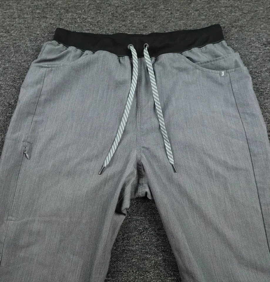 Брюки мужские JAANUU скраб большие серые черные J85013 медицинская медсестра бегун на шнурке - Изображение 3 из 4