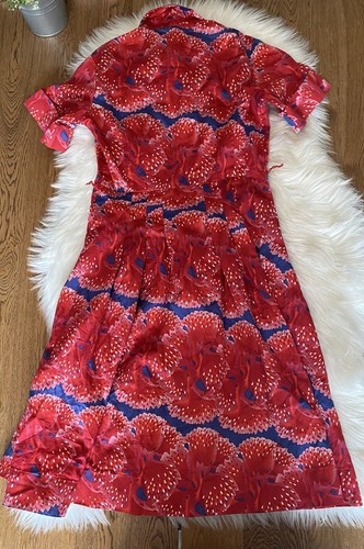 Brooks Brothers Cotton Dress by Zac Posen Red Poppy Floral Shirt Dress 0 Petite - Picture 8 of 8