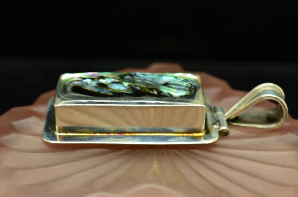 Dije colgante concha de abulón de plata de ley 925 Foto 3 de 4