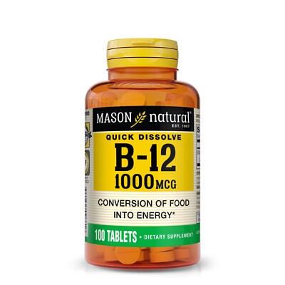 Mason Natural Vitamin B12 1000 mcg Quick Dissolve - Healthy Conversion of Food