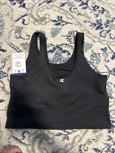 CHAMPION Women's Absolute Eco Cropped Tank Top Black Strappy XL BNWT MSRP $40 - Picture 4 of 6