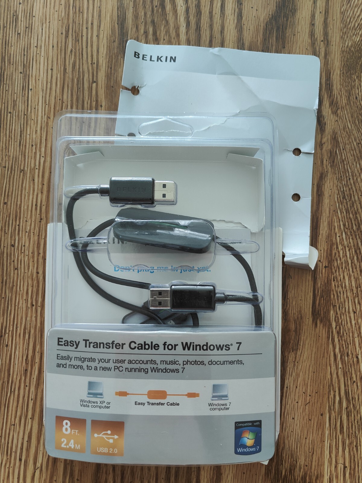 Belkin Easy Transfer Cable for Windows 7 USB 2.0 8ft /2.4m PC Adapter eBay