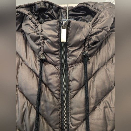 French Connection Anorak Packable Puffer hooded brown long winter jacket coat XS - Picture 5 of 11
