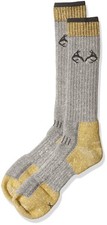 Realtree Men's Merino Uplander Boot Socks, Grey, Medium Medium, Grey