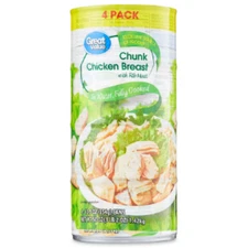 Great Value Chunk Chicken Breast, 12.5 Ounce Can (4 Pack)