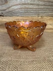 Vintage Carnival Glass Footed Bowl, Marigold