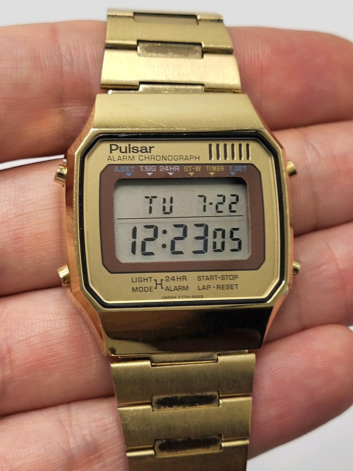 N. MINT] Pulsar SEIKO Digital Chronograph Lcd Y770-5… - Gem