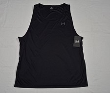 Under Armour Mens Velocity Sleeveless Black Tank Heat Gear Loose 1383408-001