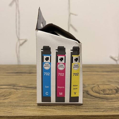 Epson 702 (T702520-S) Tri-Color Ink Cartridge EXP 2/2027 Factory Sealed - 第 3/7 張圖片