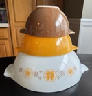 Vtg Pyrex Town And Country Cinderella Nesting Mixing Bowls 444 442 441 Set Of 3