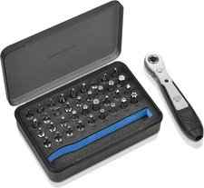 37-in-1 Mini Ratchet Wrench Screwdriver Bit Set S2 Steel with Hex Shank