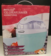 BRENTWOOD 1 QUART / 1 LITER ICE CREAM SORBET GELATO MAKER #TS-1410BL NEW IN BOX!