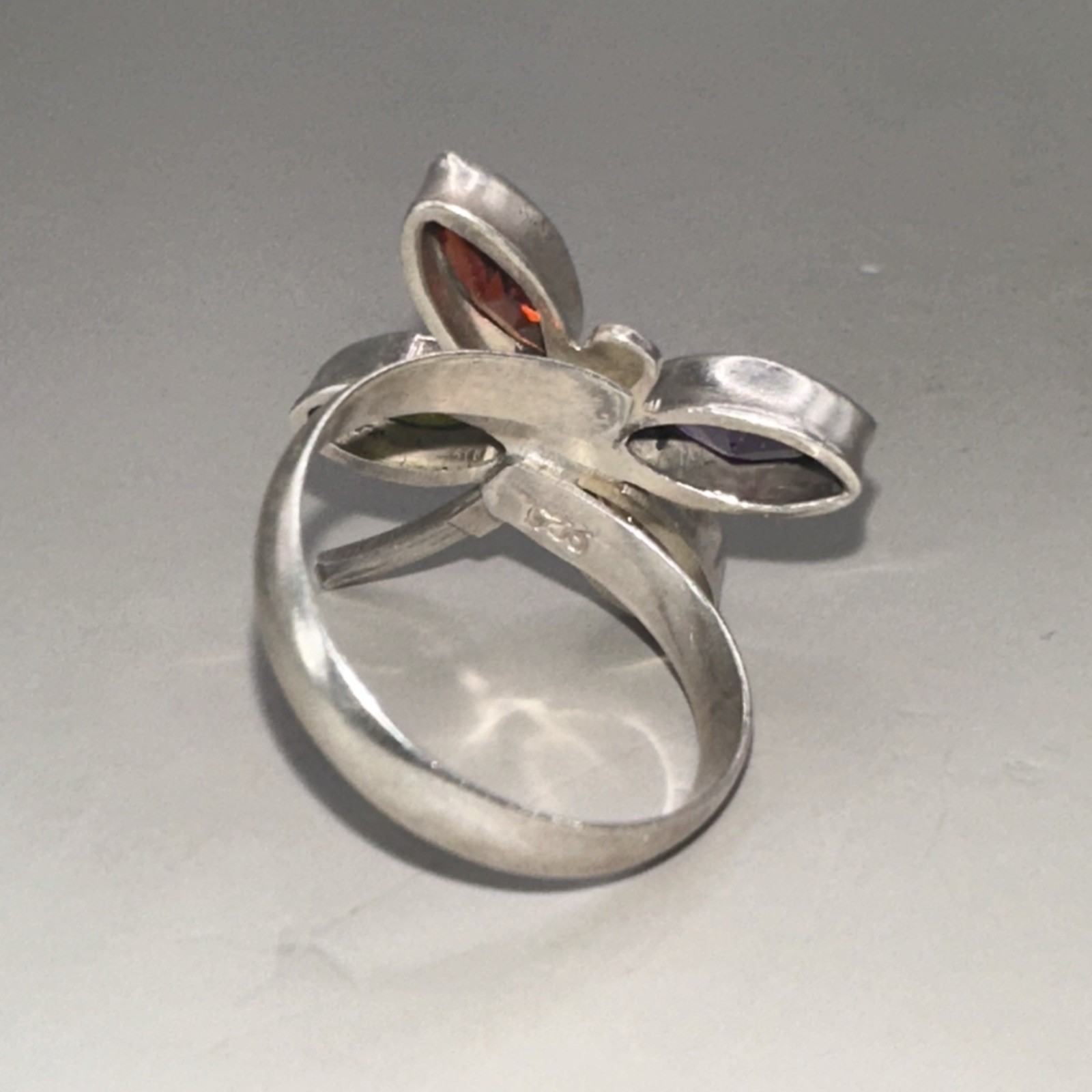 Assorted-Gemstone Set Dragonfly Design Sterling S… - image 4