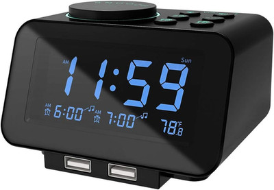 Uscce Digital Dual Alarm Clock Radio - 0-100% Dimmer with Weekday/Weekend Mode,