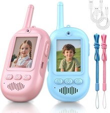 Video Kids Walkie Talkies, 2 Pack Rechargeable Long Range Video Walkies Talkies