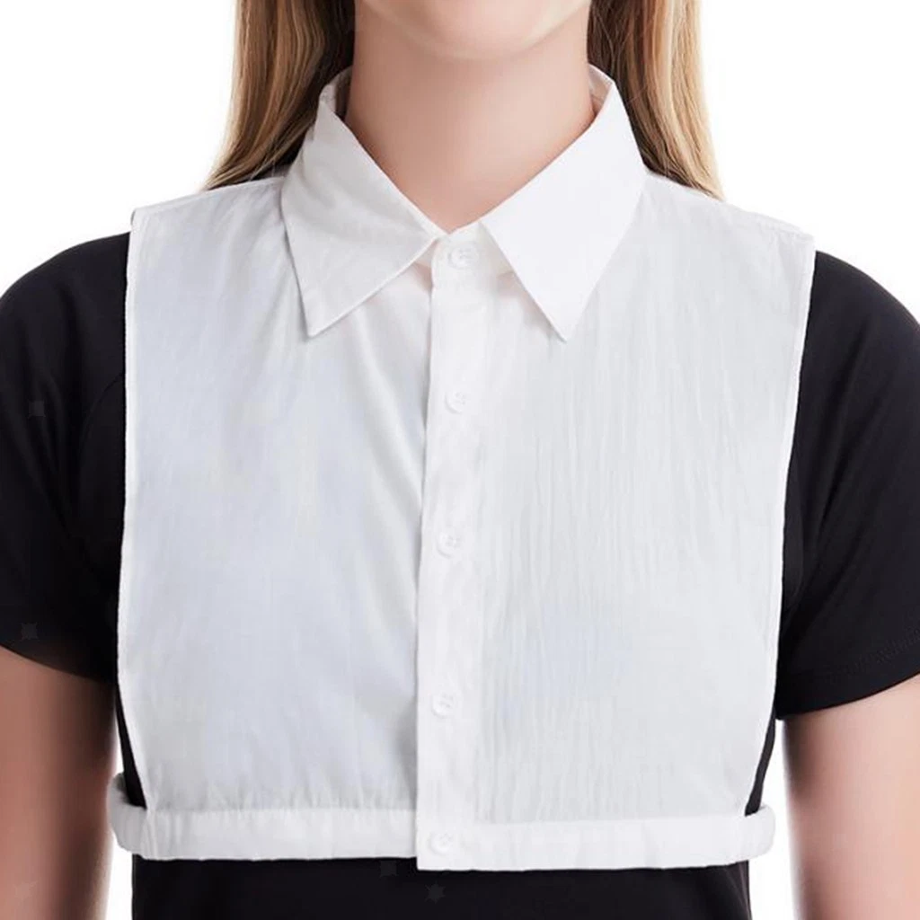 Colletti Staccabili Donna - Set Da 3 Pezzi, Bianco Nero Blu, Finta Camicia, Elegante, Regolabile