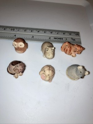 6 Vintage Peter Fagan Mini Animals Hand Painted Scotland