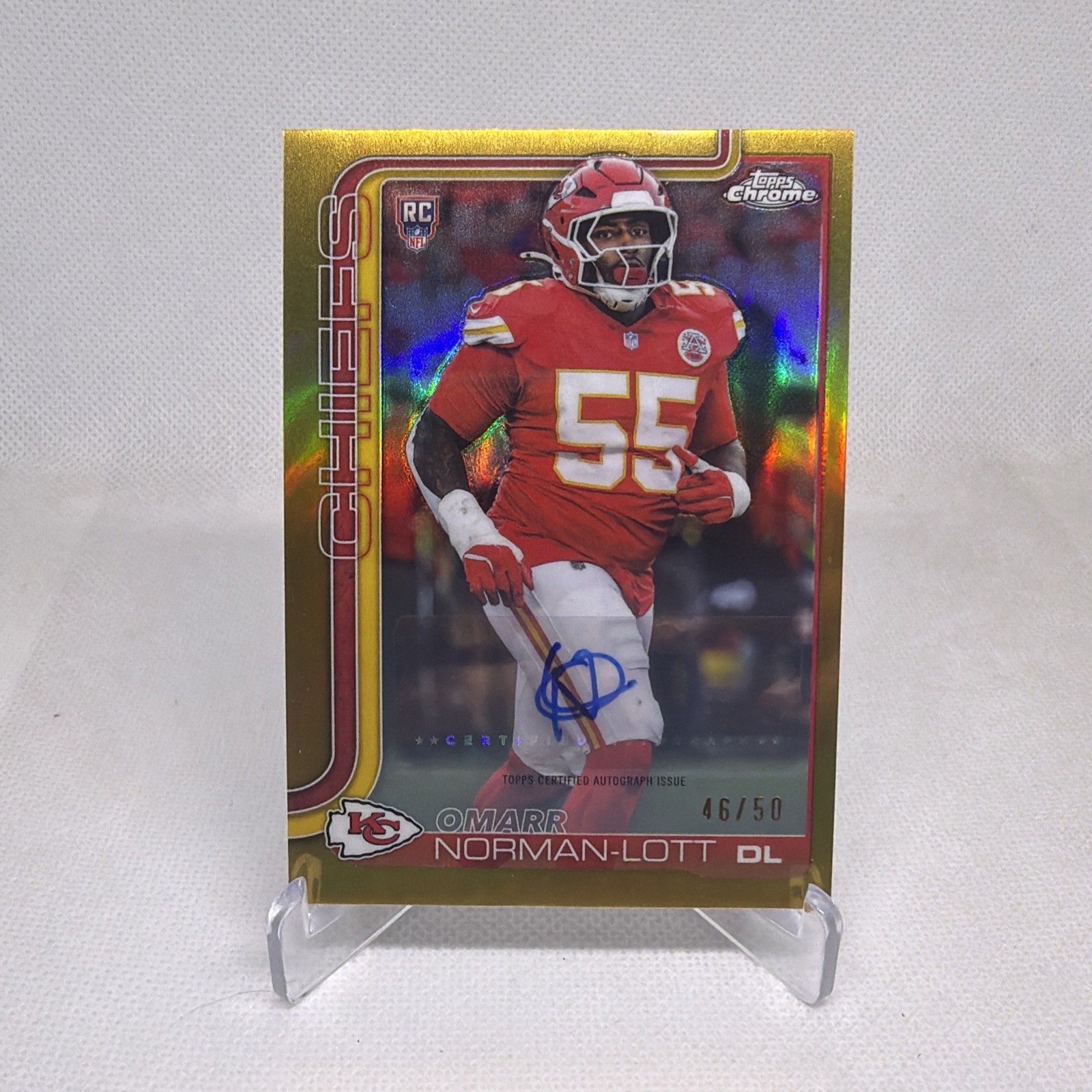 Omarr Norman-Lott Topps Chrome Retail Rookie Autographs #ONL Gold Refractor