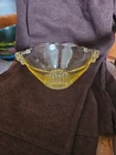 Lancaster Yellow Glowing Uranium Depression Glass Mayonnaise Bowl