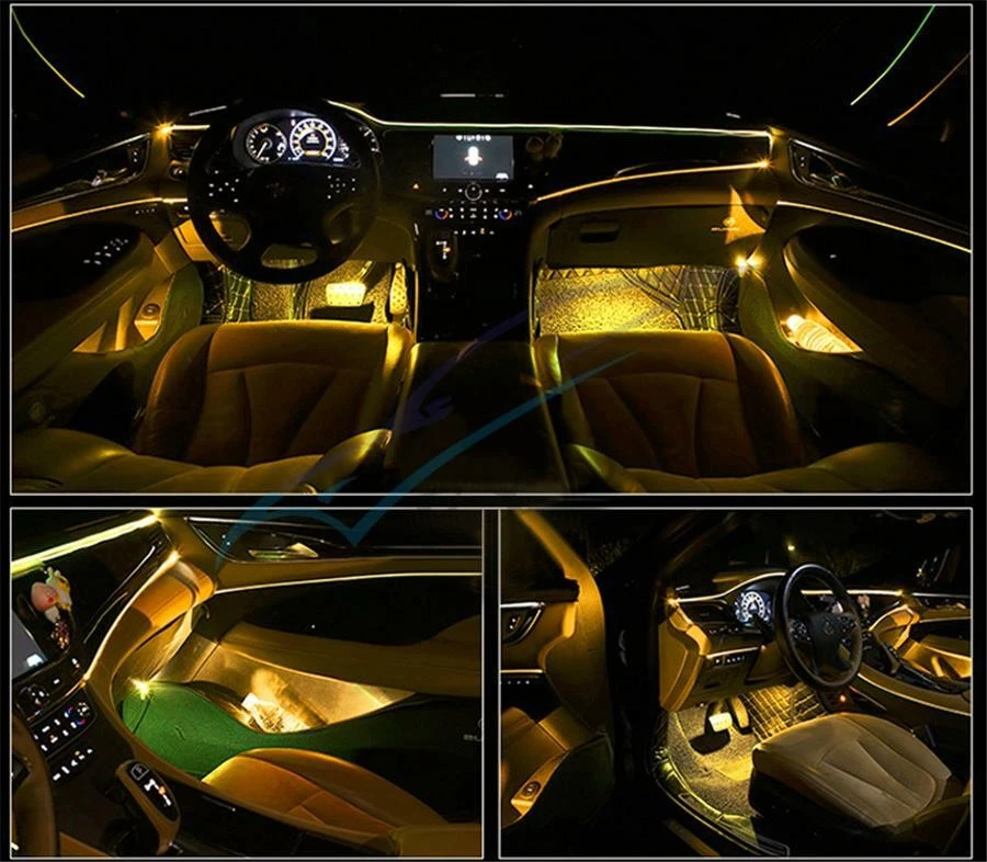 14 en 1 64 Colores RGB LED Coche Atmósfera Luz Fibra Decoración Ambiente Lámpara de Pie APP Foto 3 de 4